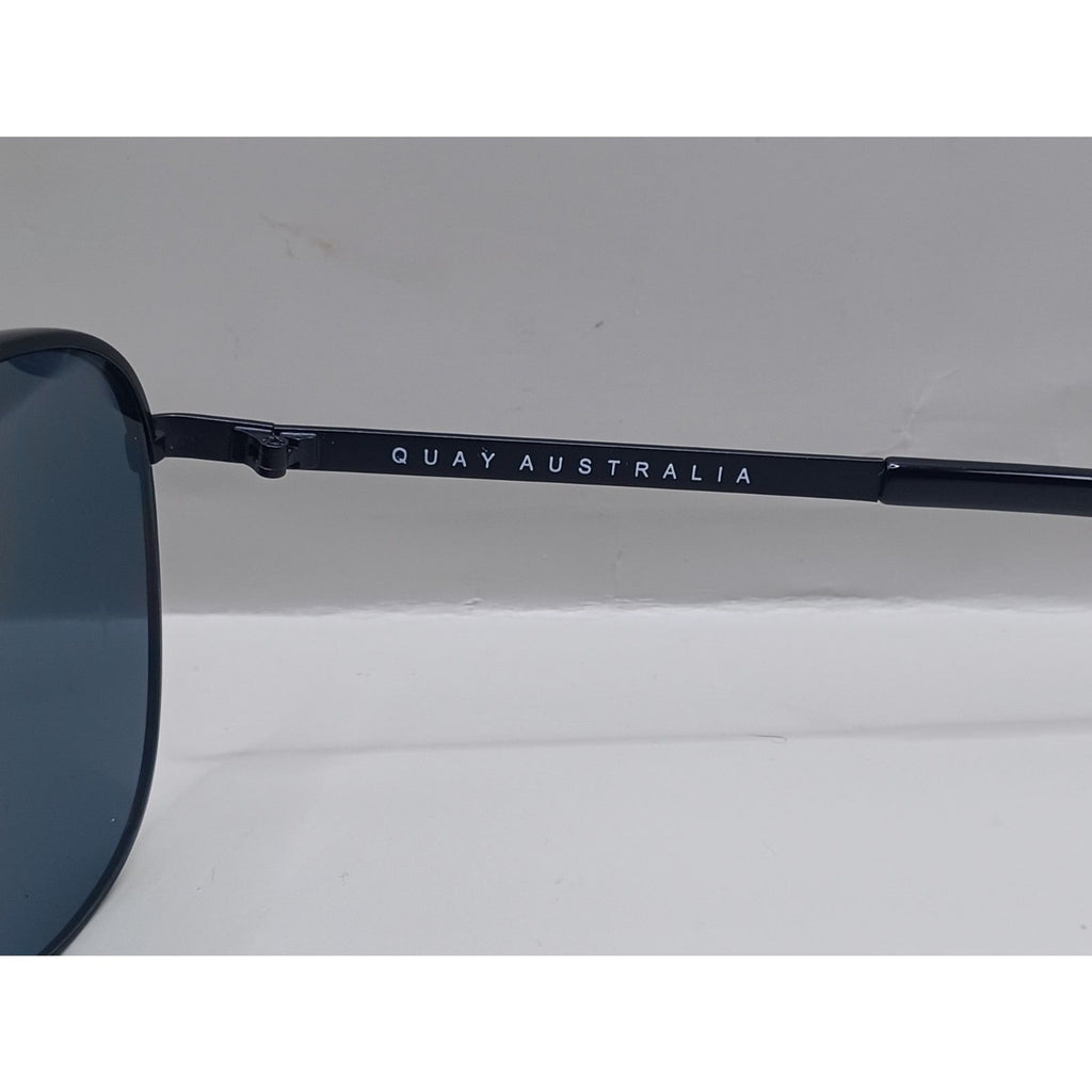 Quay Australia Women Vivienne Black Metal Aviator Sunglasses