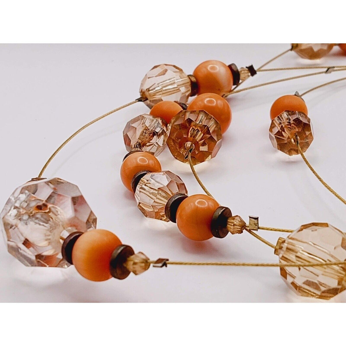 Vintage NY Collection Presley Short Necklace 4 Strand Glass & Lucite Beads