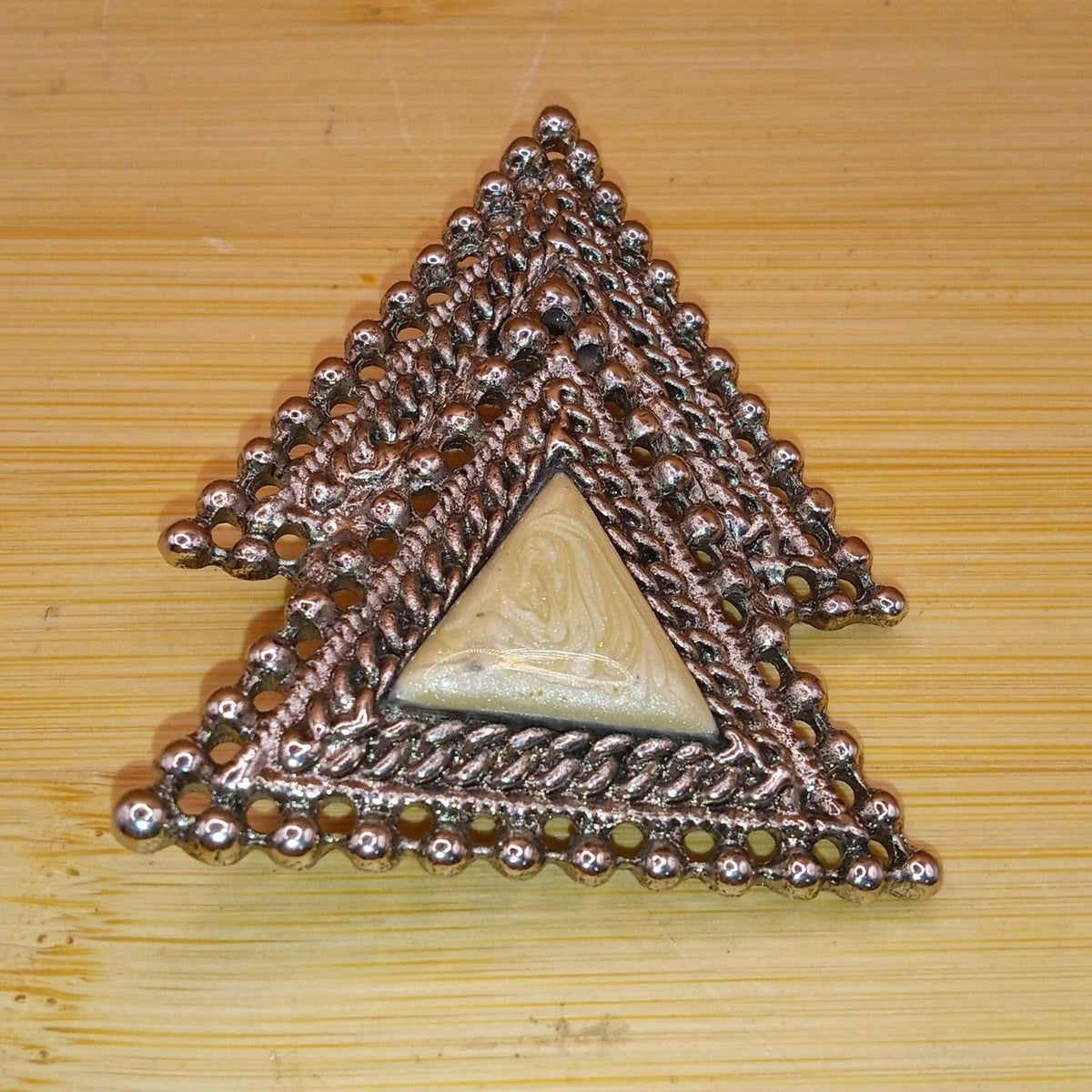 Vintage Double Triangle Mid-Century Modern Geometric Brooch