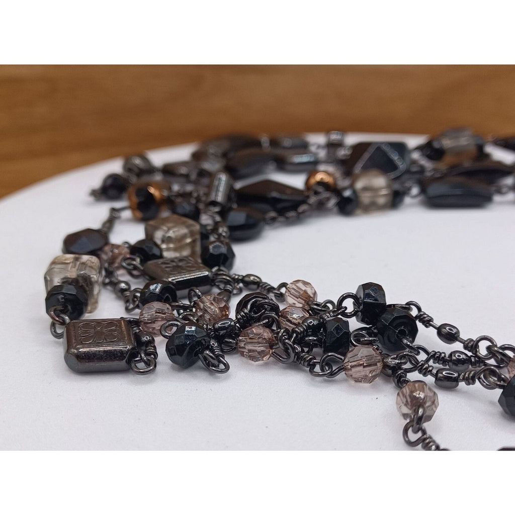 Vintage Cookie Lee Double Strand Mixed Beaded 26" Necklace