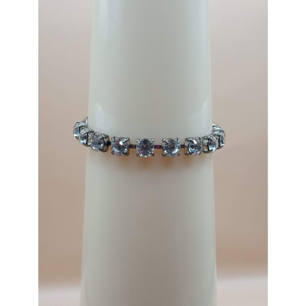 Vintage Clear Crystal Tennis Style Bracelet
