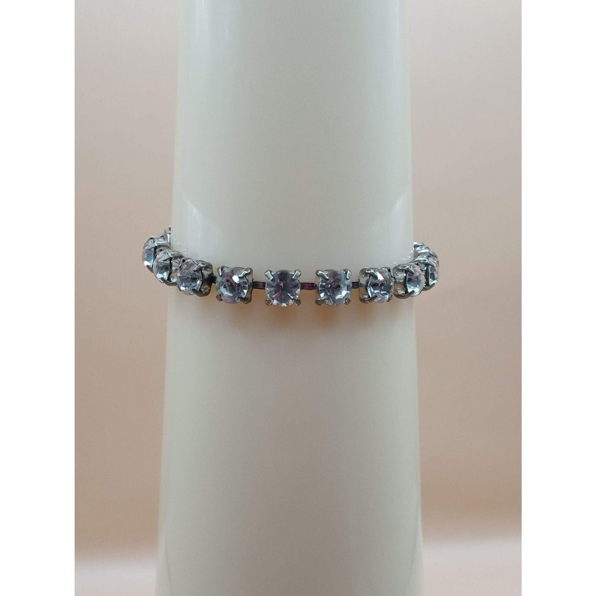 Vintage Clear Crystal Tennis Style Bracelet