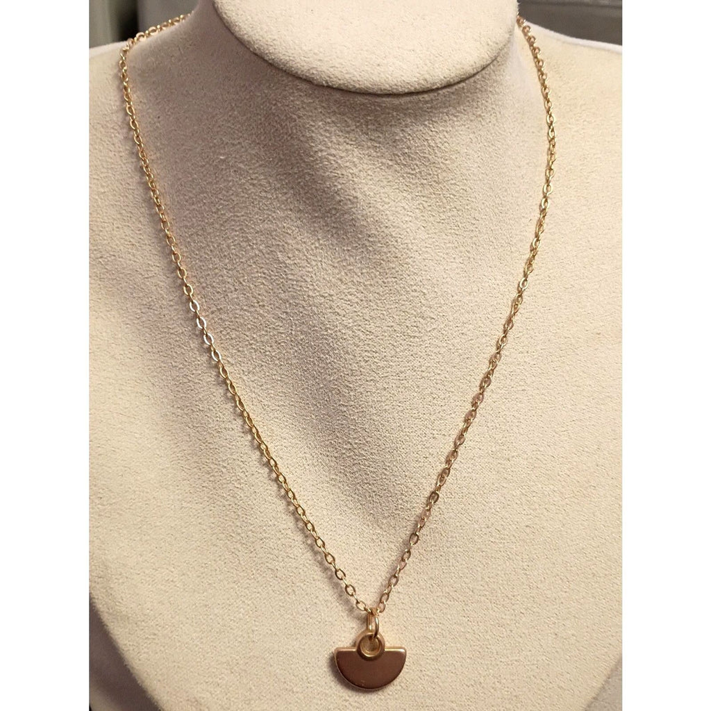 Vintage Designer Signed Bohme Choker Chain with Semi-Circle Gold Pendant