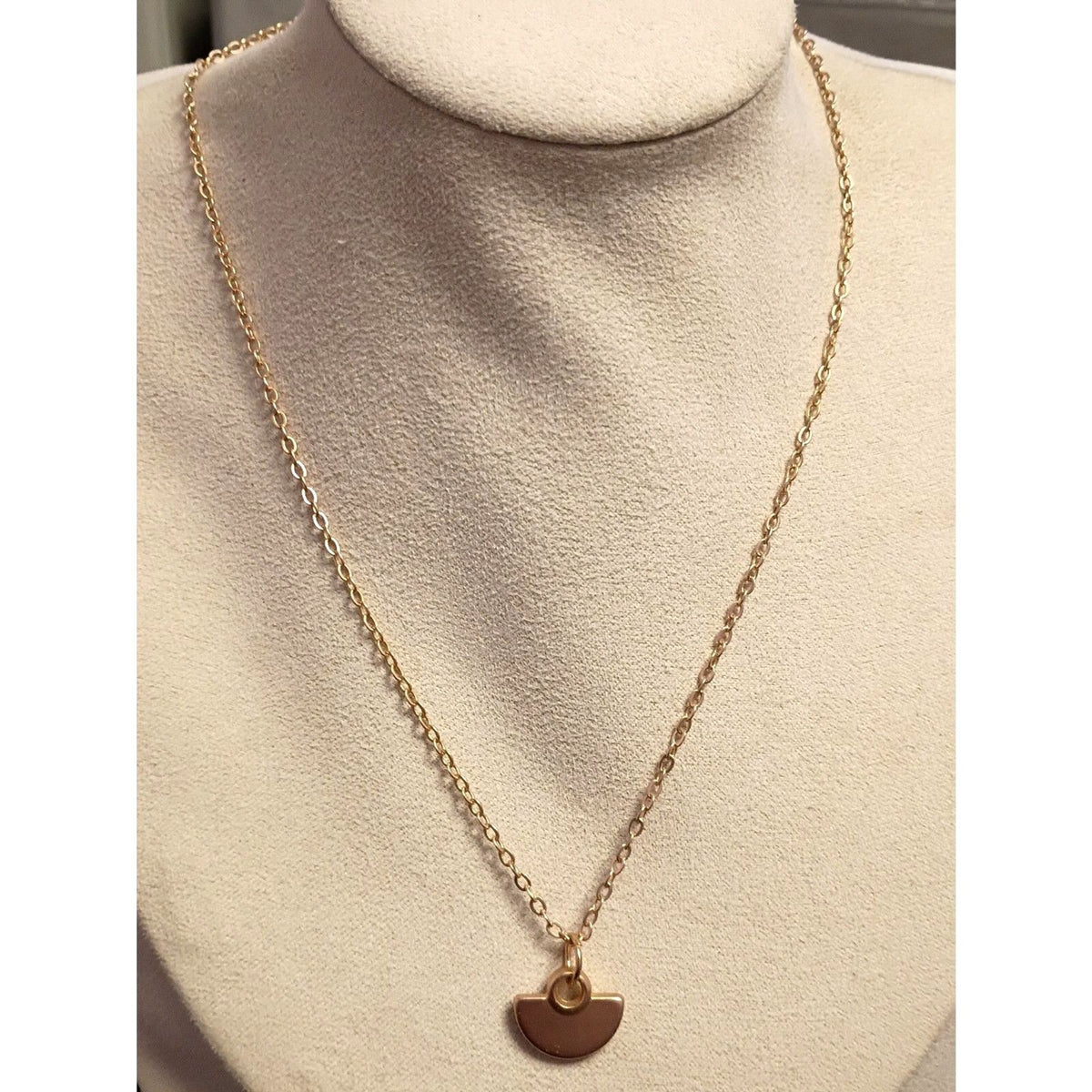 Vintage Designer Signed Bohme Choker Chain with Semi-Circle Gold Pendant