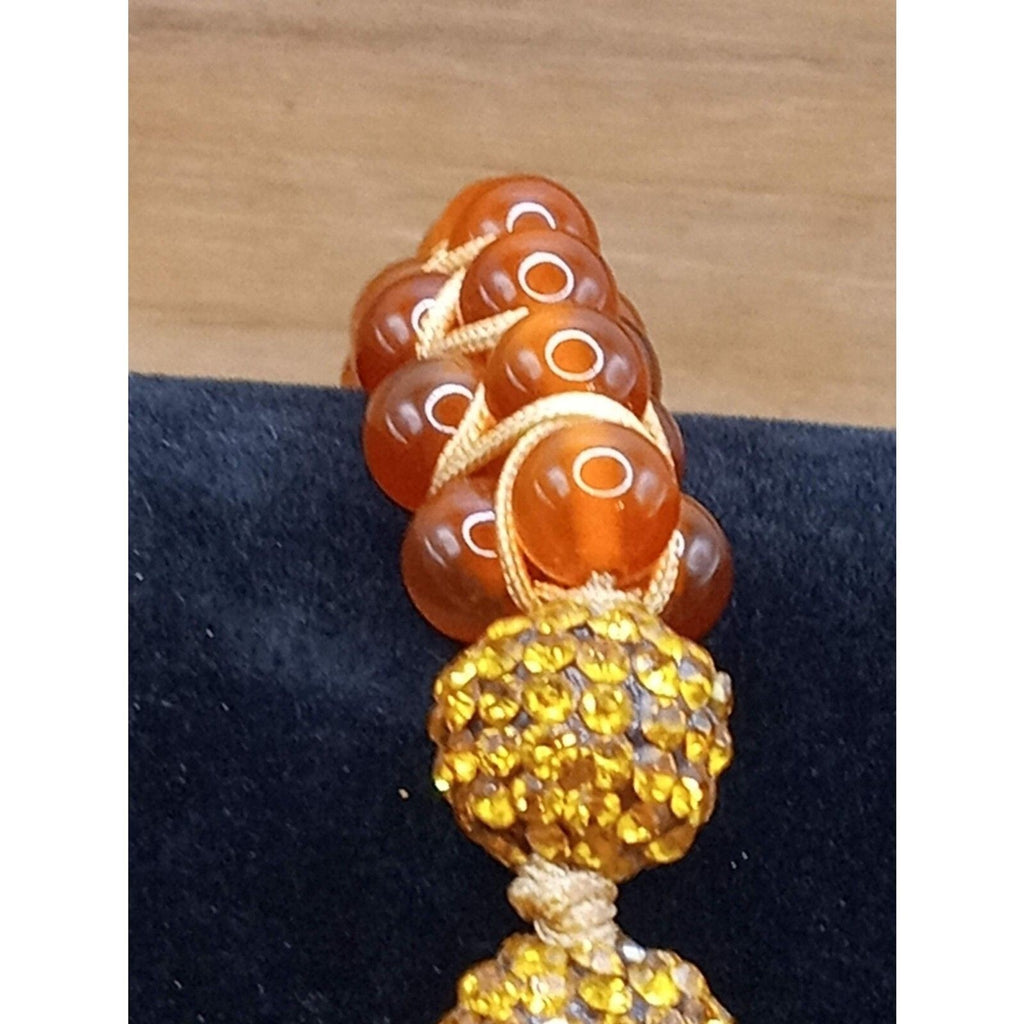 Handmade Shambhala Natural Stone Beads Shades of Ginger to Clay Orange Bracelet