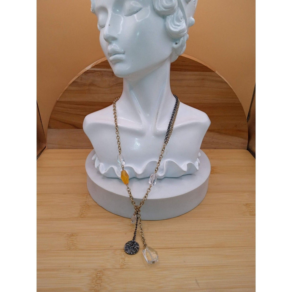Vintage Kenneth Cole New York Geometric Glass & Lucite Bead Negligee Necklace