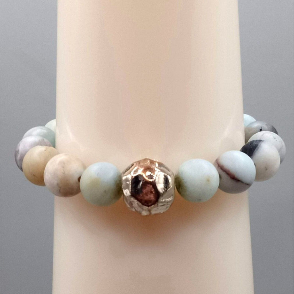 Mixed Amazonite & Jasper Matte Finish Aromatherapy Bracelet