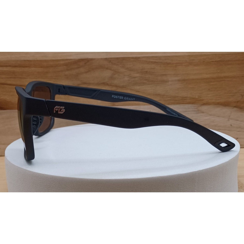 Foster Grant Mens Way-Shaped Sport Black Rainbow Mirror Lenses Sunglasses