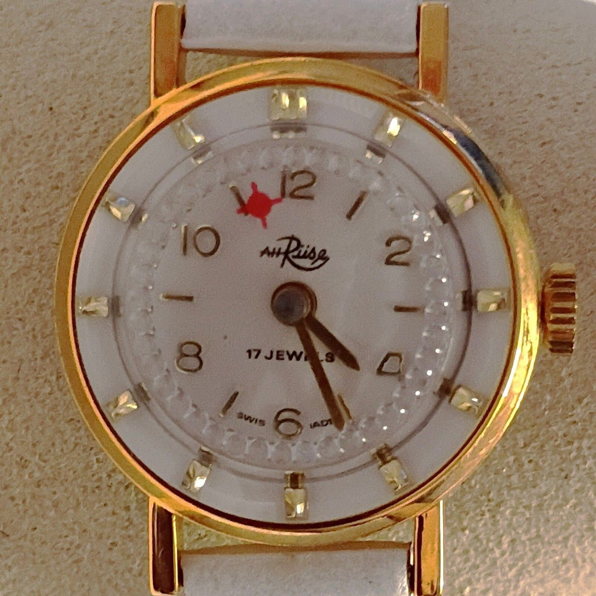 Vintage RIISE Rotating Border Second Hand 17 Jewel Swiss Movement Cocktail Watch