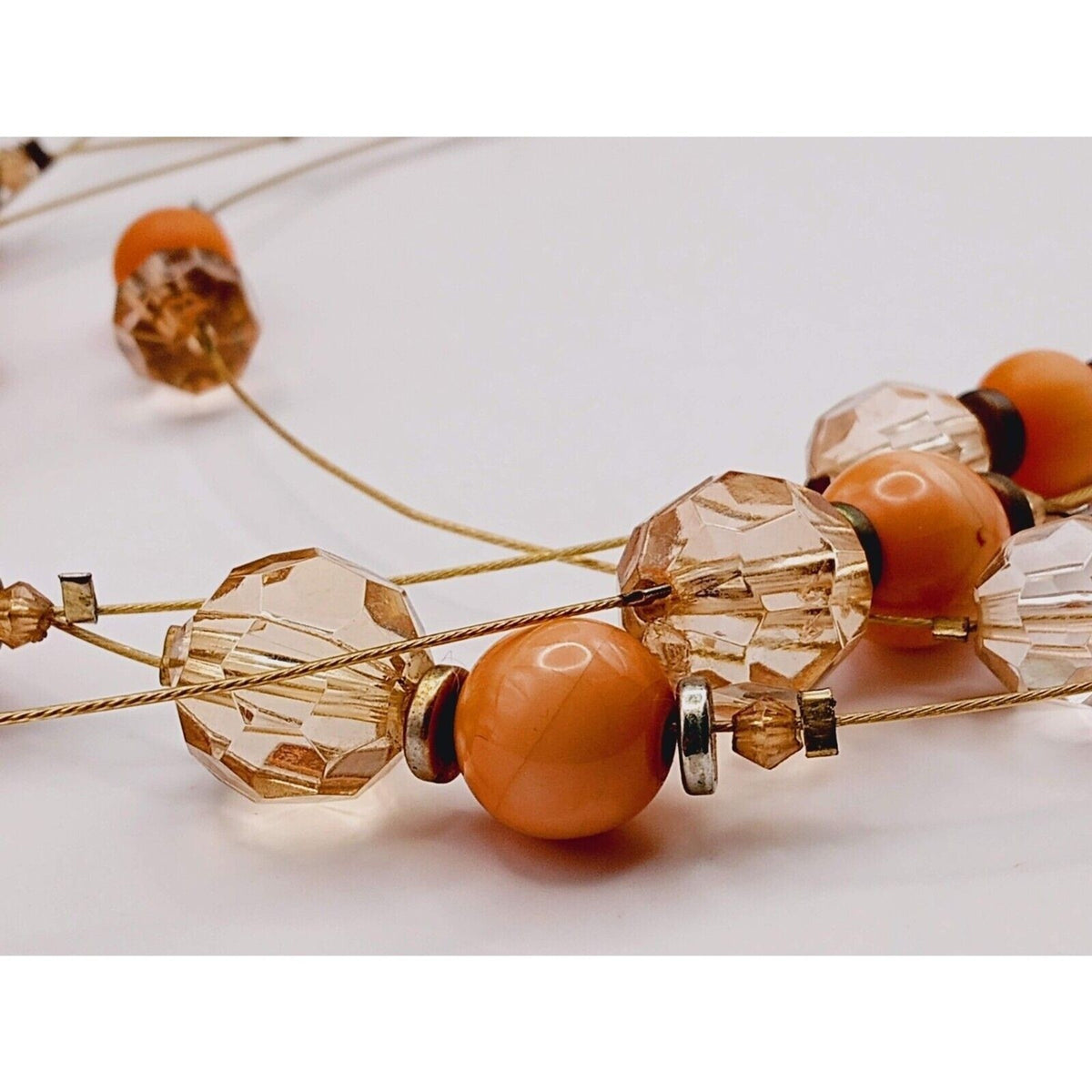 Vintage NY Collection Presley Short Necklace 4 Strand Glass & Lucite Beads