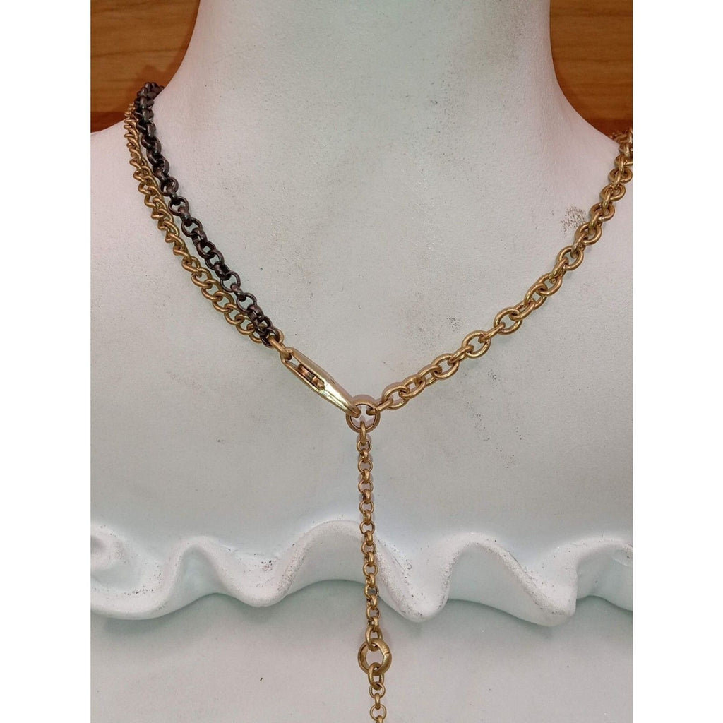 Vintage Kenneth Cole New York Geometric Glass & Lucite Bead Negligee Necklace