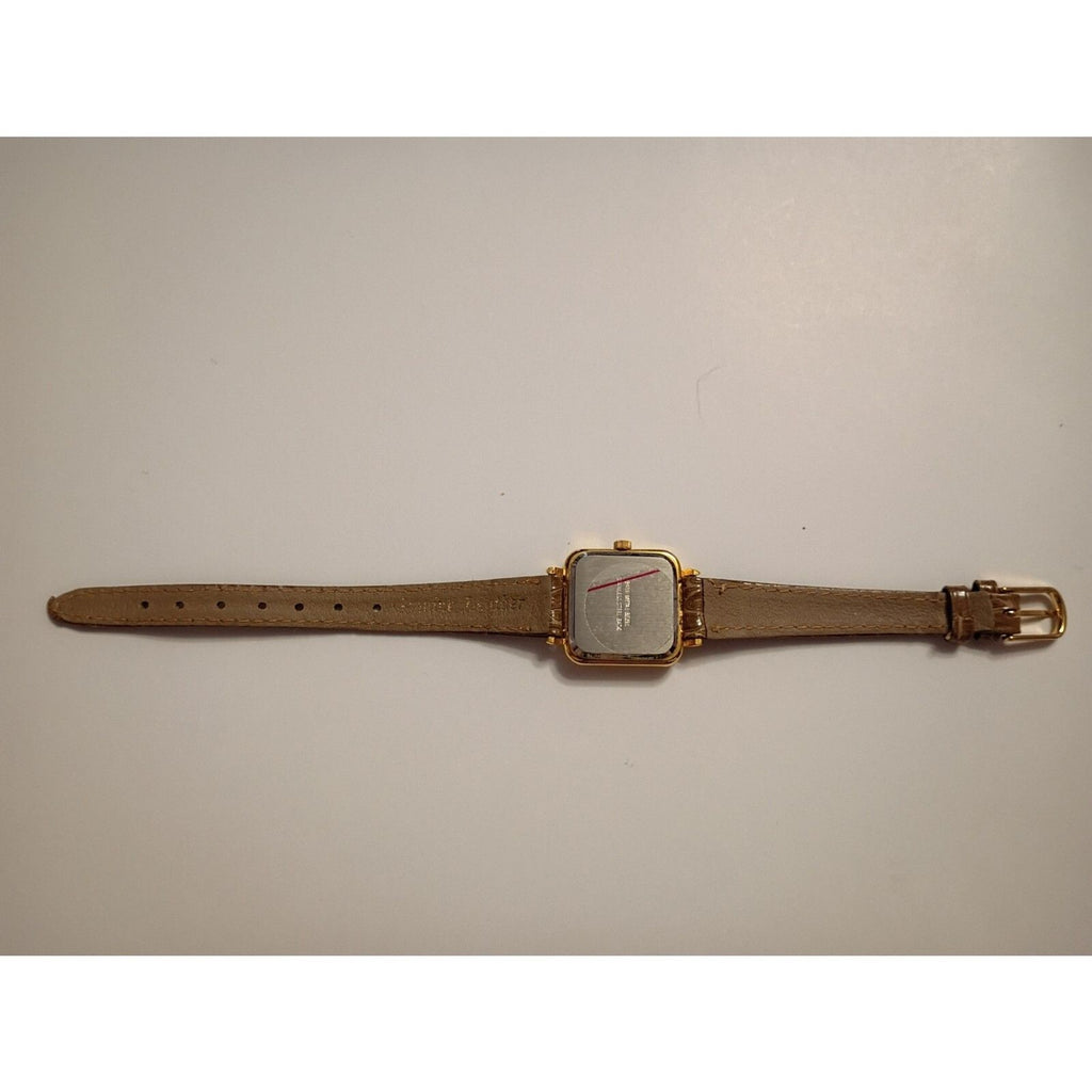 Virgin Islands De Luxe Classic Dial Gold-Tone Square Case Dancing Wristwatch