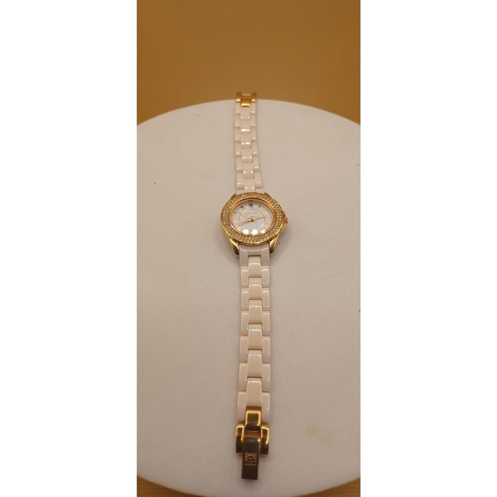 Anne Klein Premium Crystal Accented Ceramic Bracelet Watch