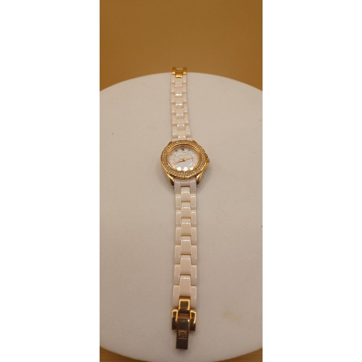 Anne Klein Premium Crystal Accented Ceramic Bracelet Watch