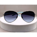 Nine West EW0914 59-14-130 Aqua Blue and Silver Aviator Frame Sunglasses