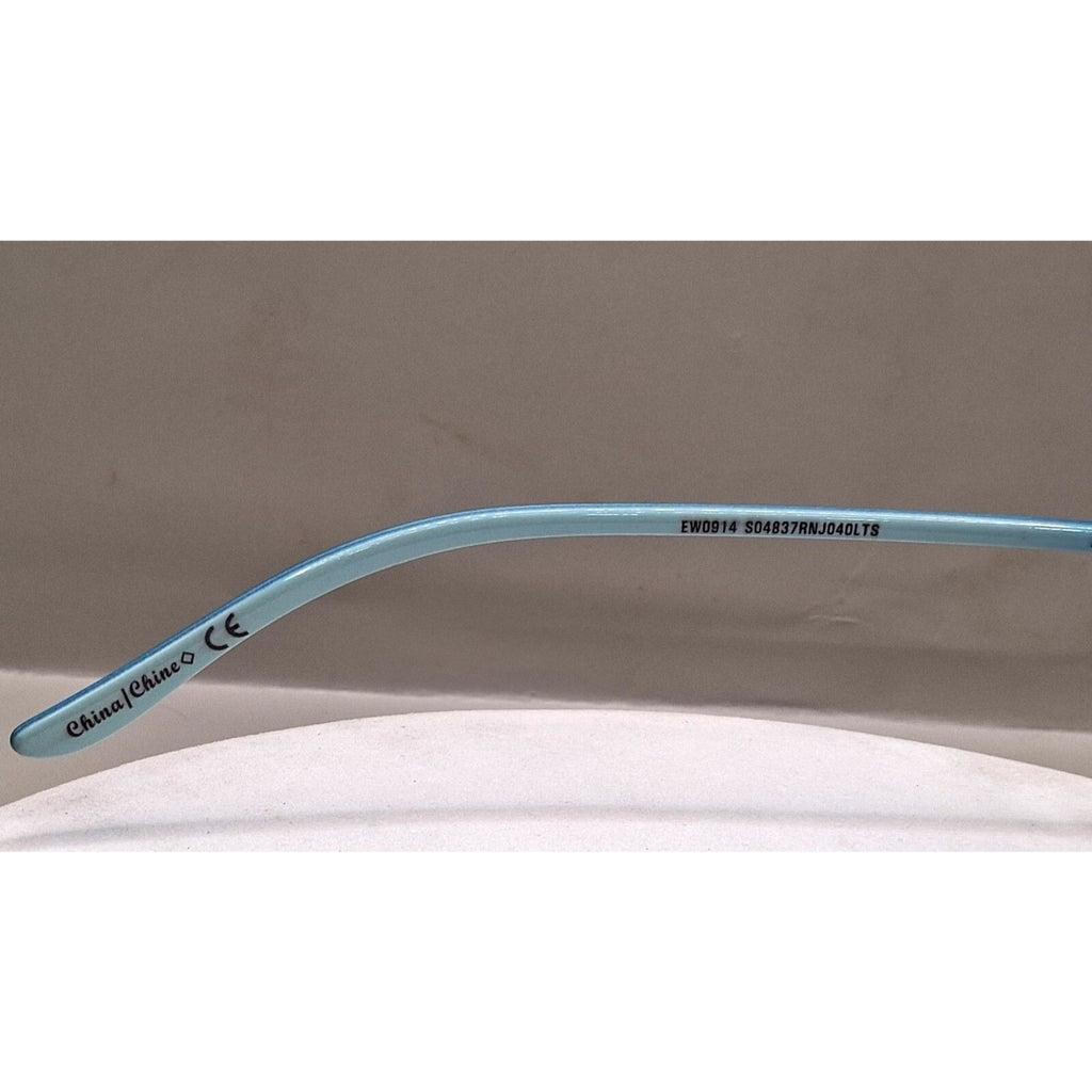 Nine West EW0914 59-14-130 Aqua Blue and Silver Aviator Frame Sunglasses