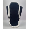 Vintage Sarah Coventry GB White Long Knotted Beaded Necklace