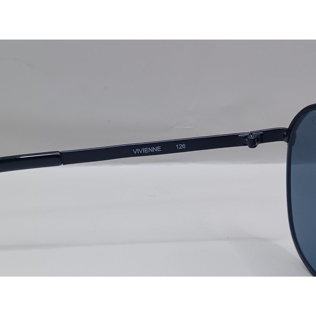 Quay Australia Women Vivienne Black Metal Aviator Sunglasses