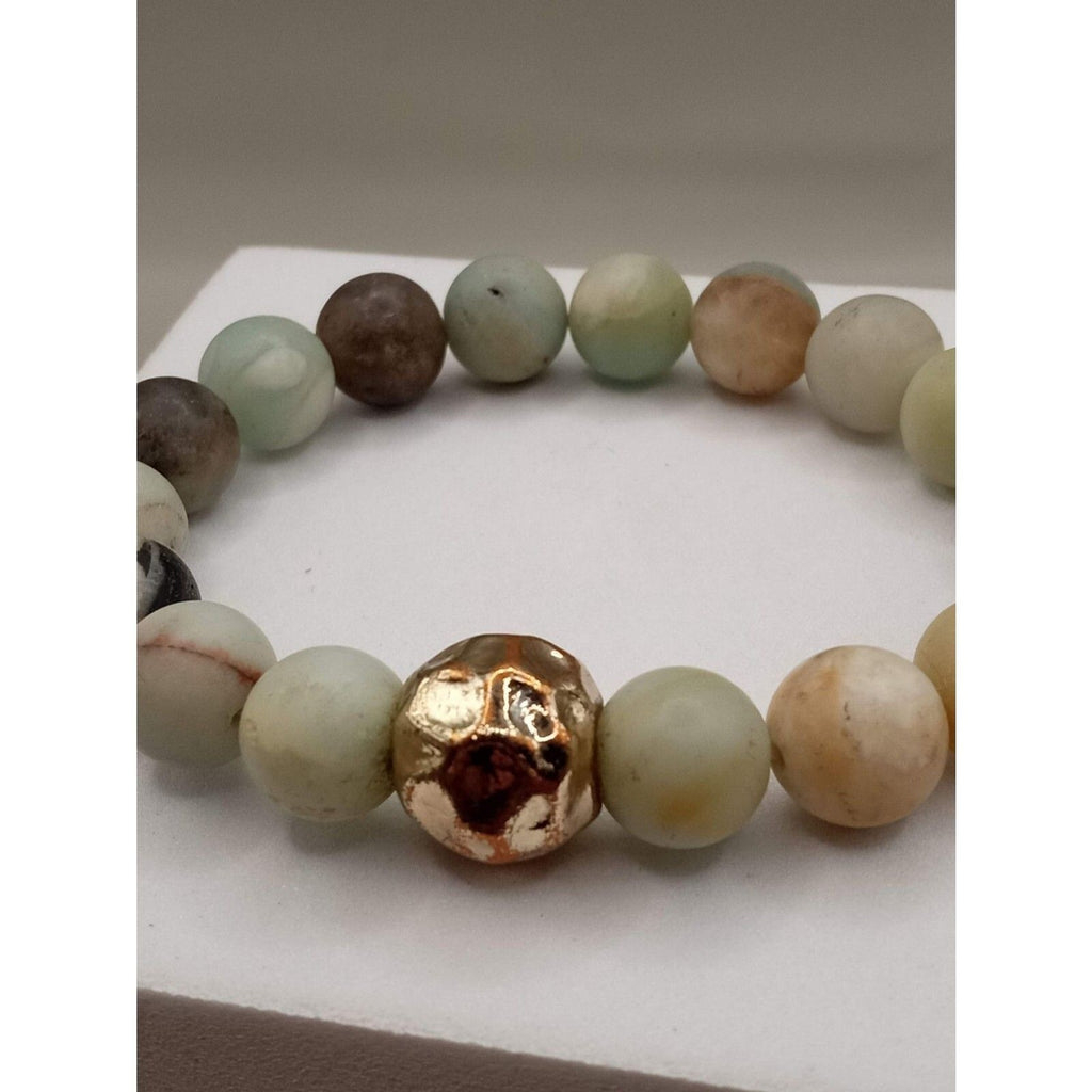 Mixed Amazonite & Jasper Matte Finish Aromatherapy Bracelet