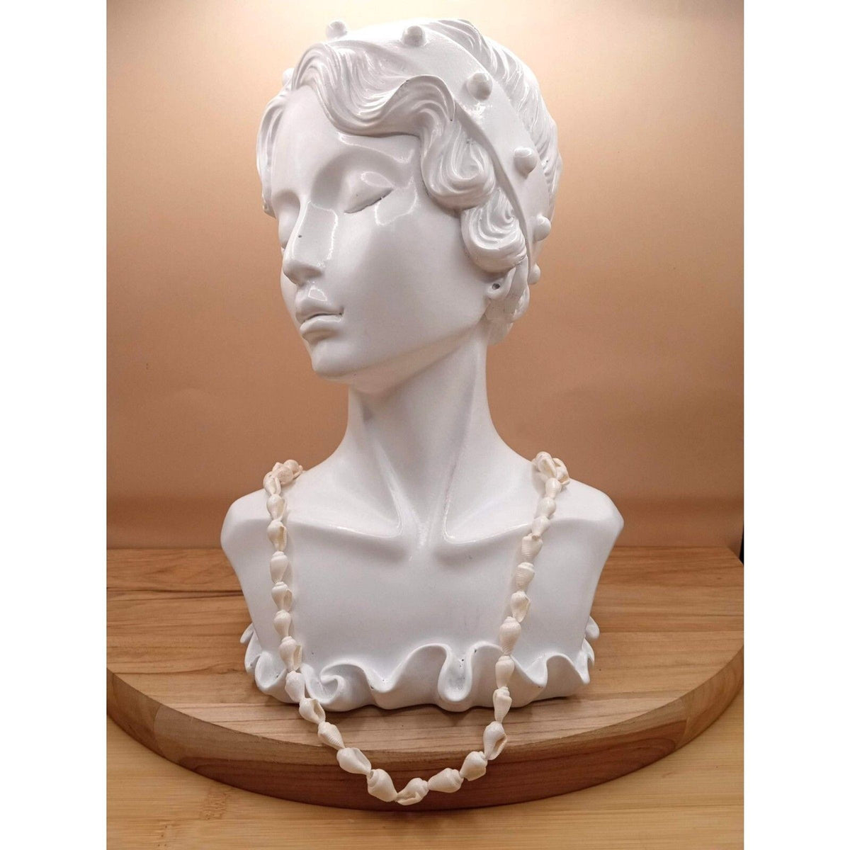 Vintage Islander Tribal Beachy White Shell Lei 36" Necklace