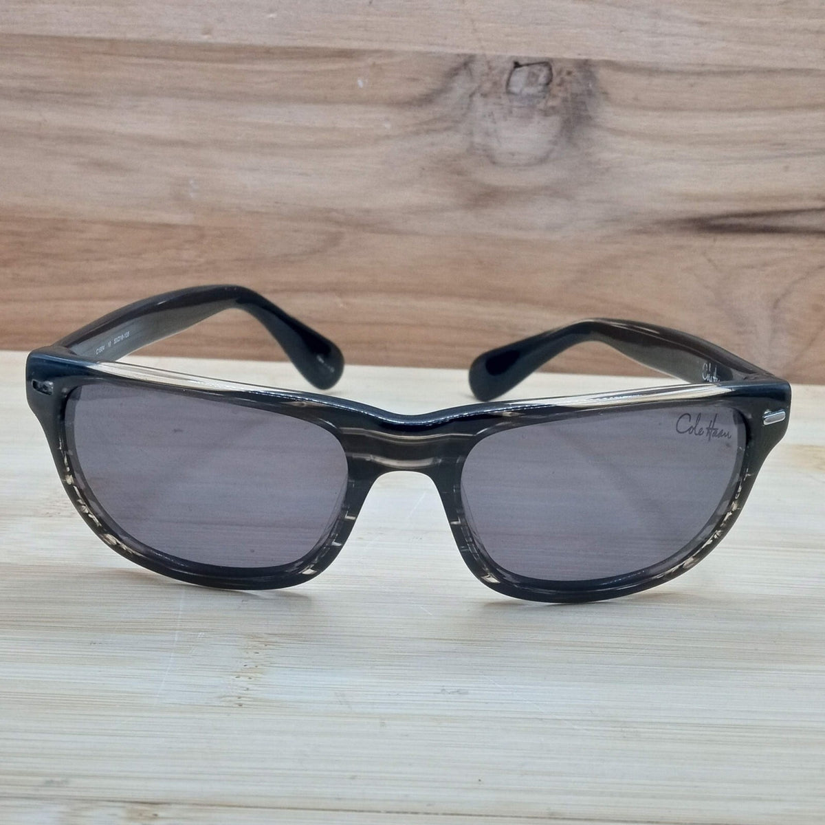 Cole Haan Black and Clear Swirl Rectangular 53-18-135 Sunglasses C1904