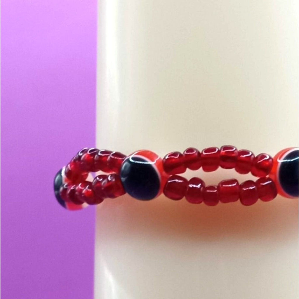 Red and Black Protection Beads Infinity Pattern Handmade Bracelet