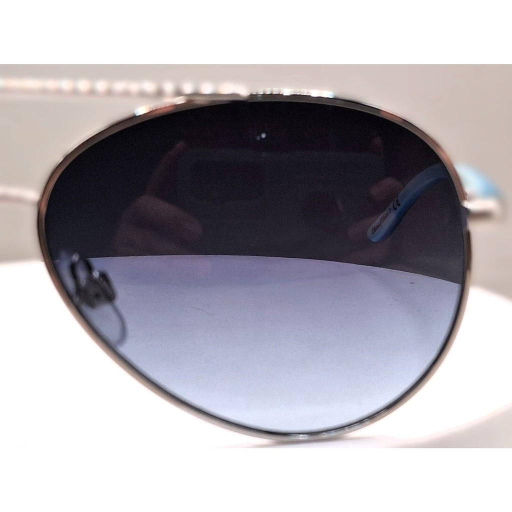 Nine West EW0914 59-14-130 Aqua Blue and Silver Aviator Frame Sunglasses