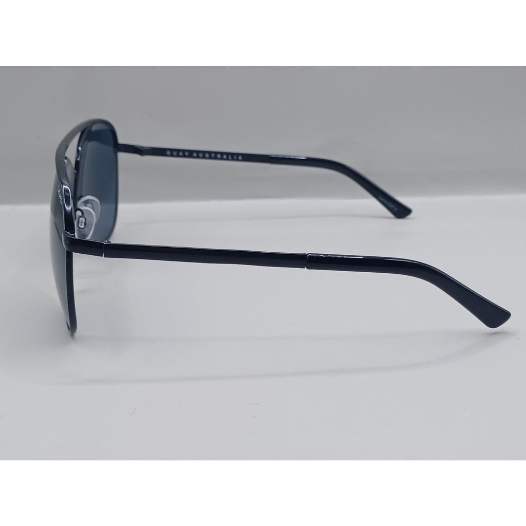 Quay Australia Women Vivienne Black Metal Aviator Sunglasses