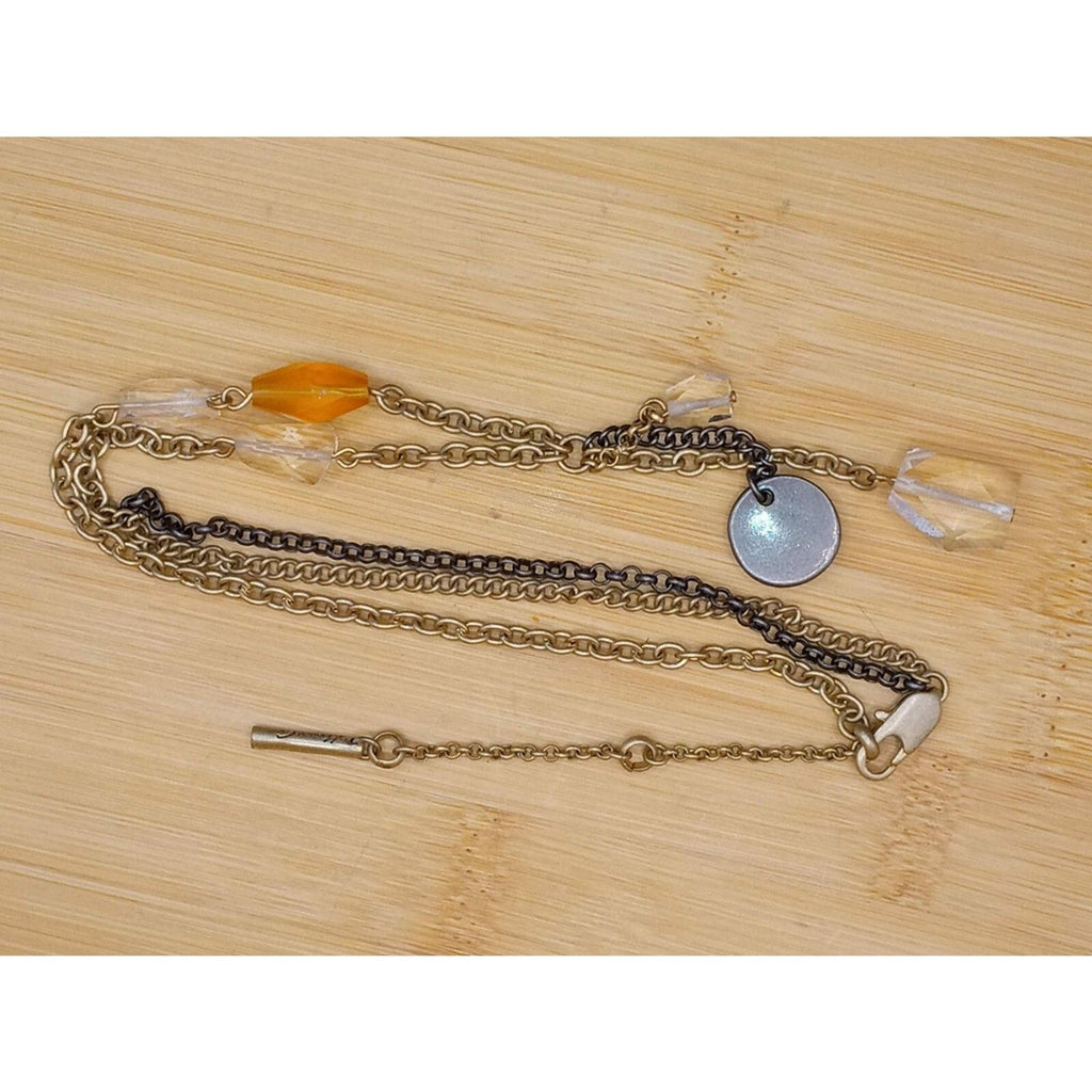 Vintage Kenneth Cole New York Geometric Glass & Lucite Bead Negligee Necklace
