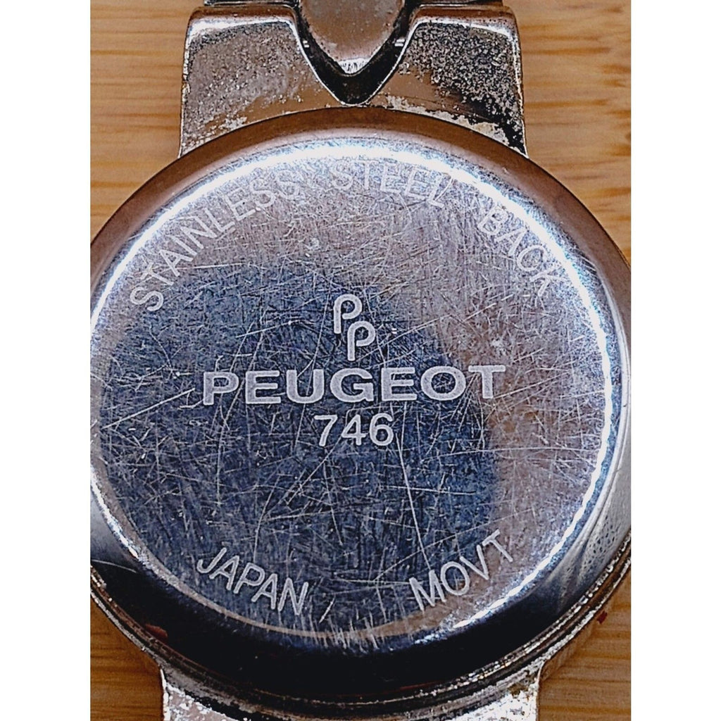 Peugeot 746 Watch Women's Silver And Gold Tone Band WORKING Vintage Watch