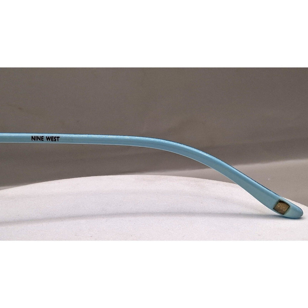 Nine West EW0914 59-14-130 Aqua Blue and Silver Aviator Frame Sunglasses