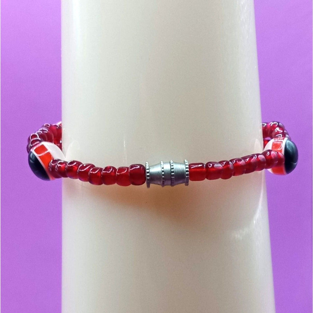 Red and Black Protection Beads Infinity Pattern Handmade Bracelet