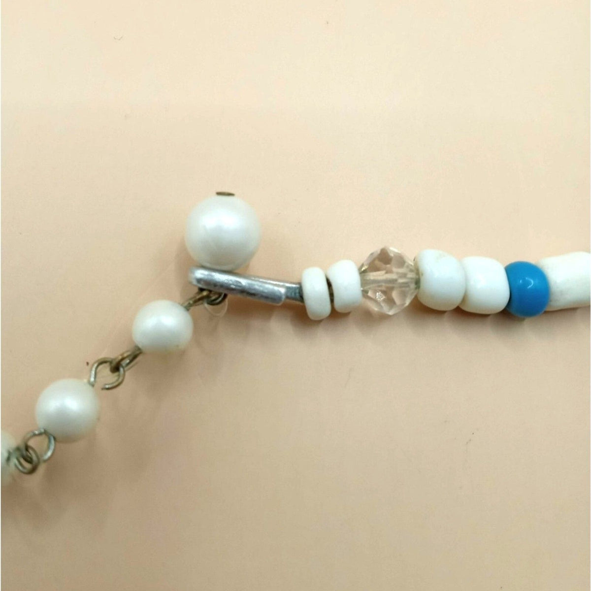 Vintage Graduated Faux Pearl & Lampwork Glass Necklace