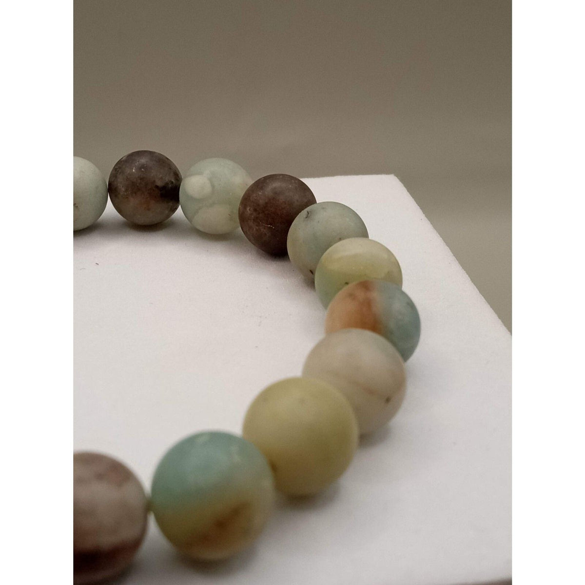 Mixed Amazonite & Jasper Matte Finish Aromatherapy Bracelet