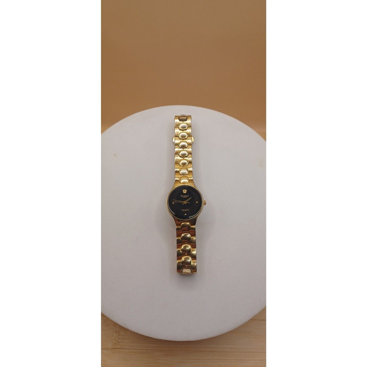 Vintage Precision by Gruen Diamond Quartz Gold-Tone Genuine Diamond Watch