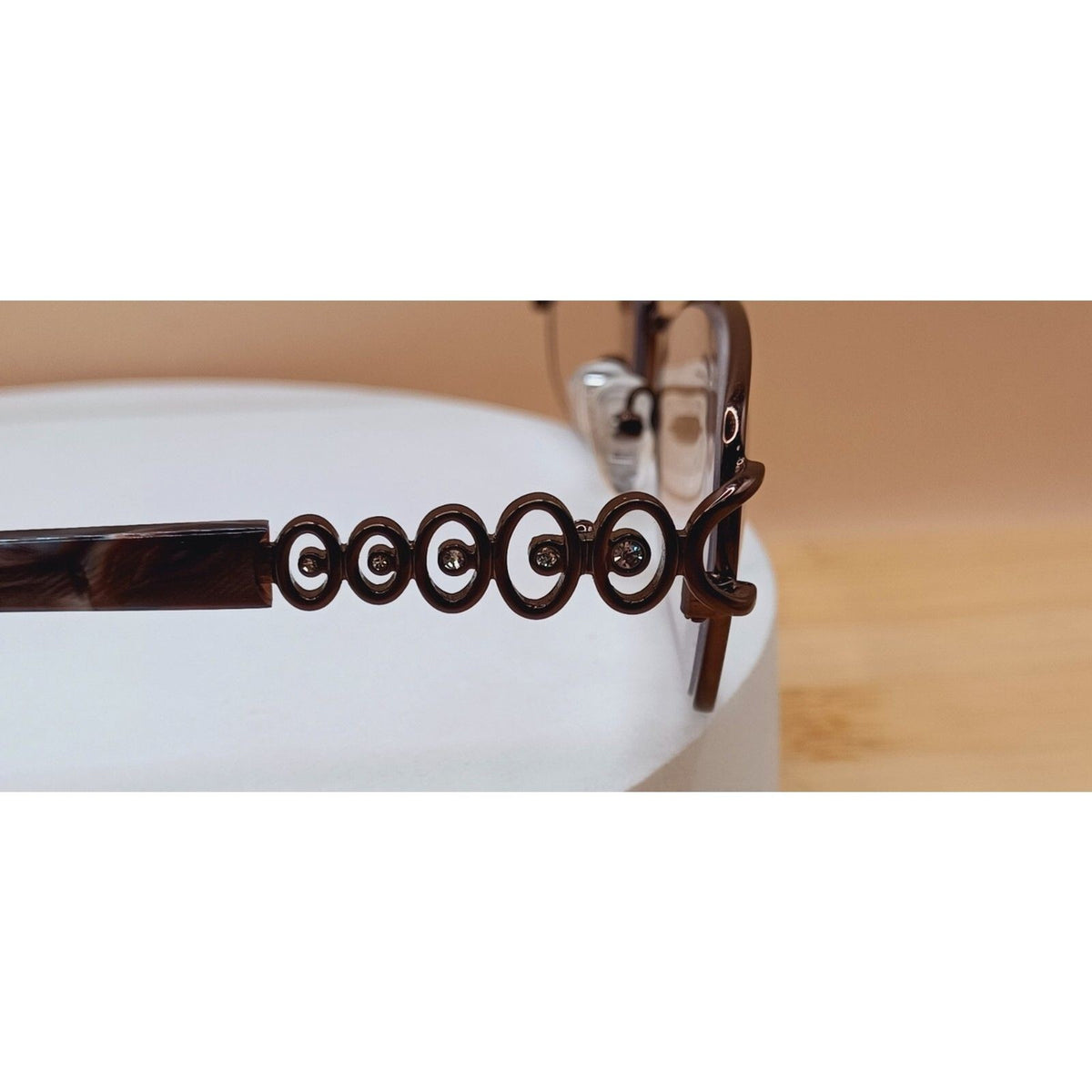 Modern Art Eyeglasses Frames A357 Metal and Rhinestone Frame