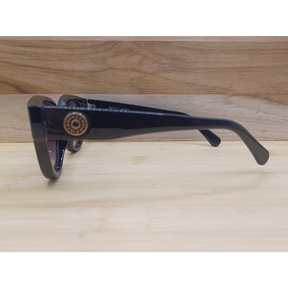 BCBGeneration BG1003 Allure Black Round Cateye Frame 50-22-144 Sunglasses
