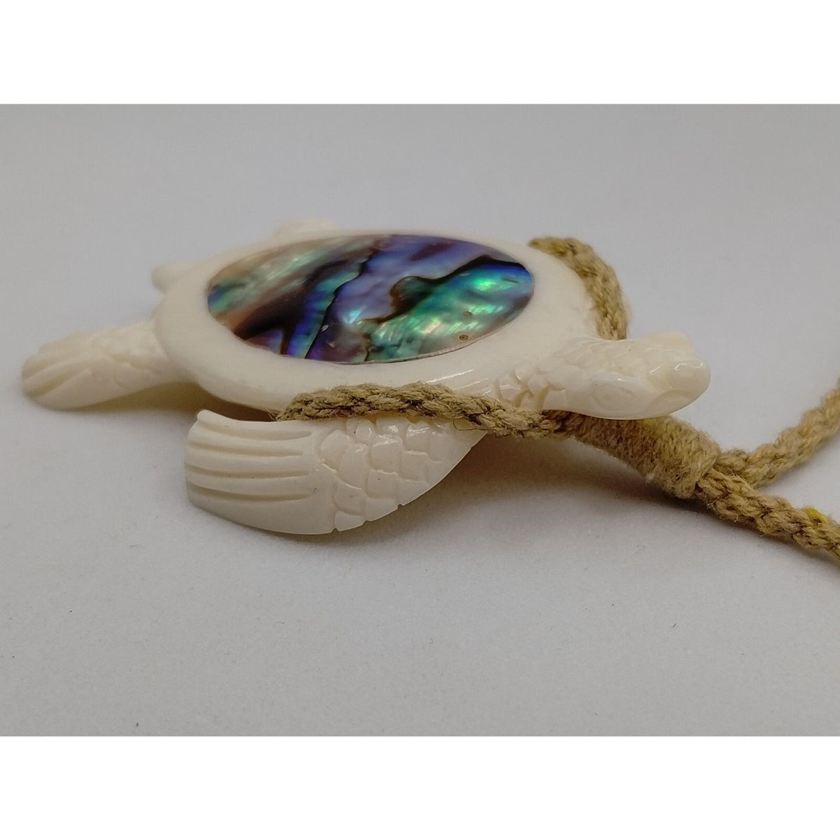 Vintage Bali Abalone Sea Turtle Pendant Necklace and Earring Set