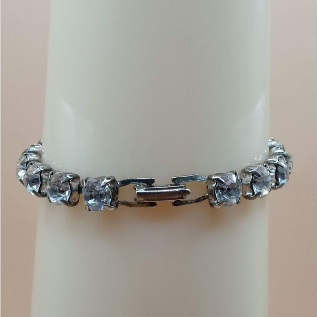 Vintage Clear Crystal Tennis Style Bracelet