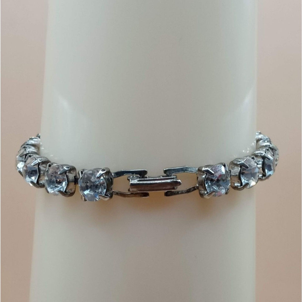 Vintage Clear Crystal Tennis Style Bracelet