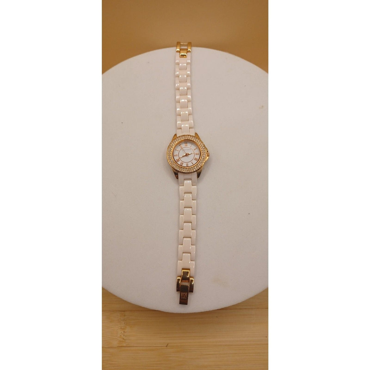 Anne Klein Premium Crystal Accented Ceramic Bracelet Watch