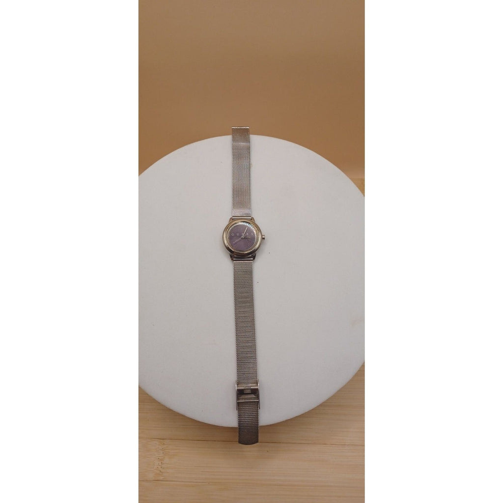GUESS Women's Blue Face "WORKING" Watch Silver Tone Mesh