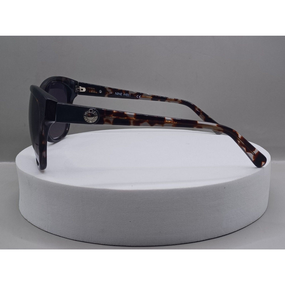 Nine West NW557S Womens Full Rim Square Tortoise Shell Smoke Lens Sunglasses