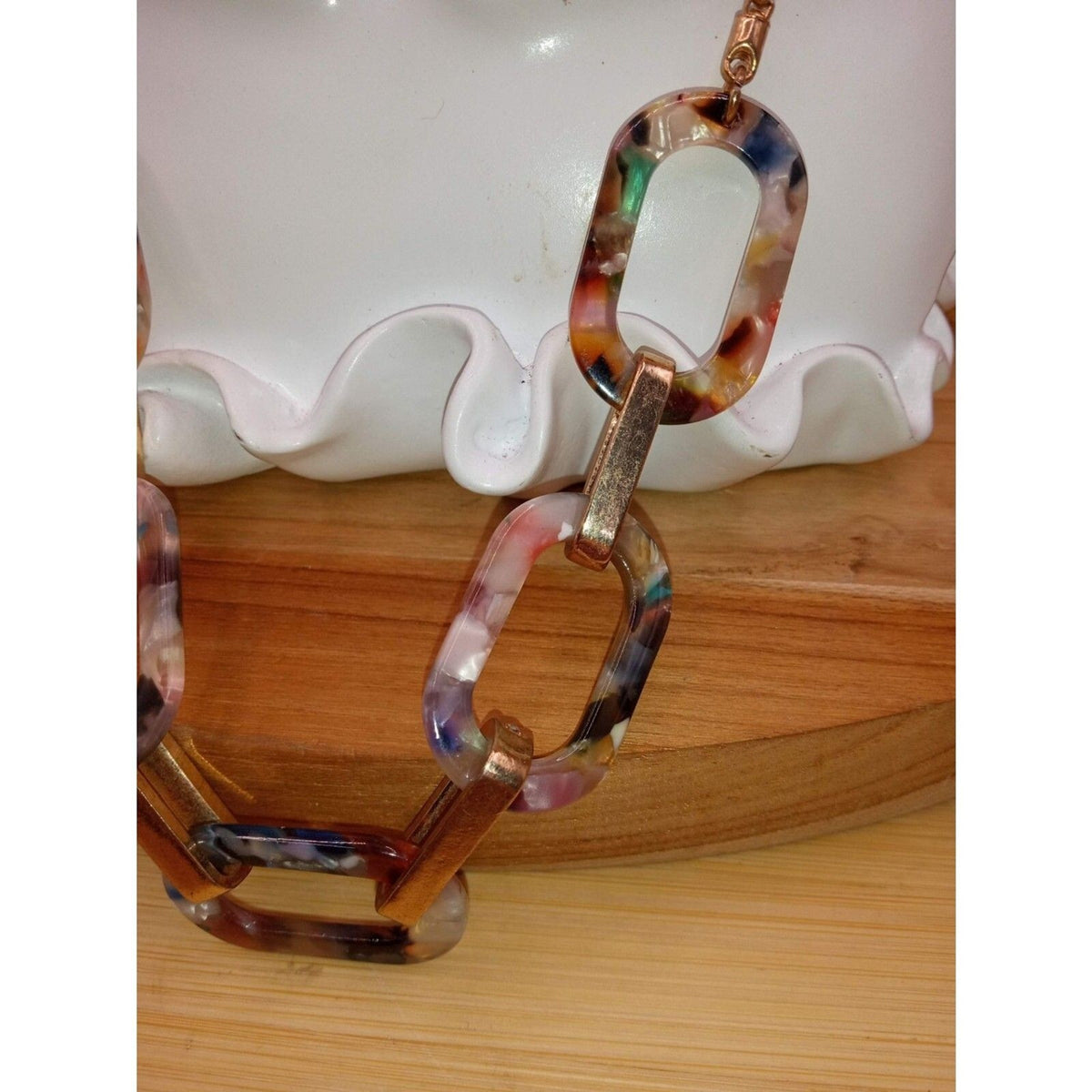 Time and Tru Marbled Purple "Blurples" Statement Necklace