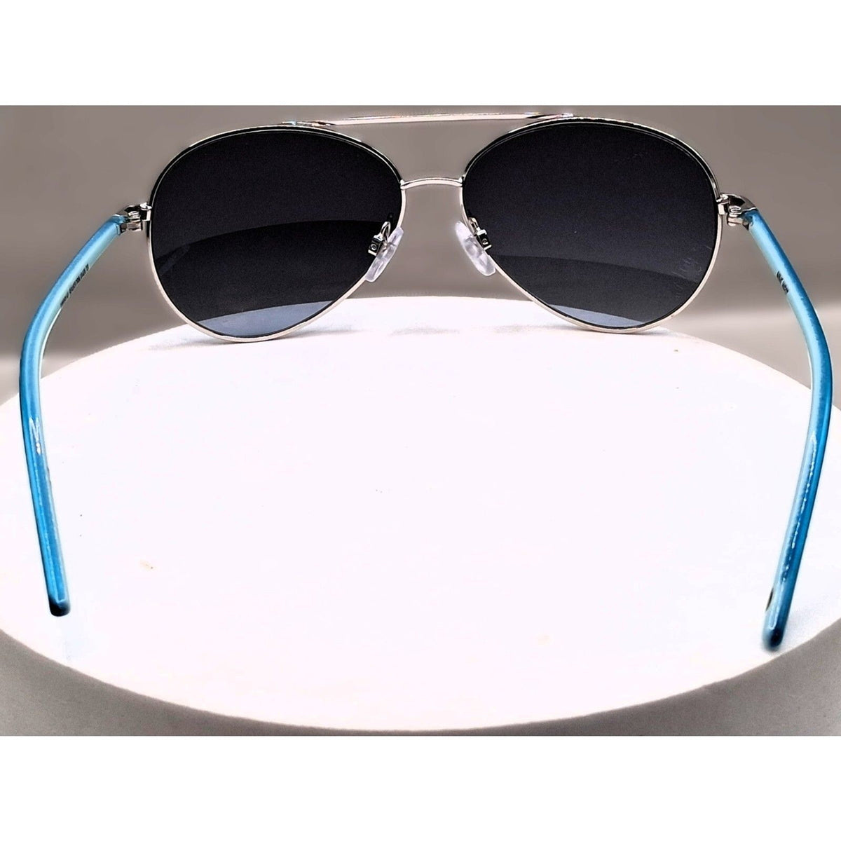 Nine West EW0914 59-14-130 Aqua Blue and Silver Aviator Frame Sunglasses
