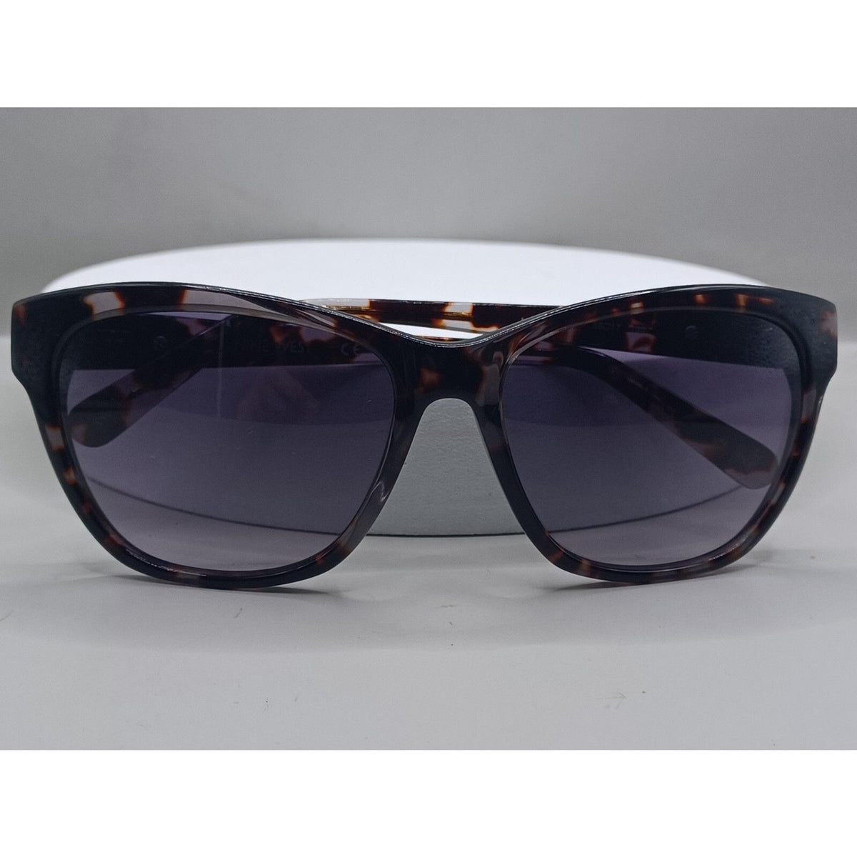 Nine West NW557S Womens Full Rim Square Tortoise Shell Smoke Lens Sunglasses