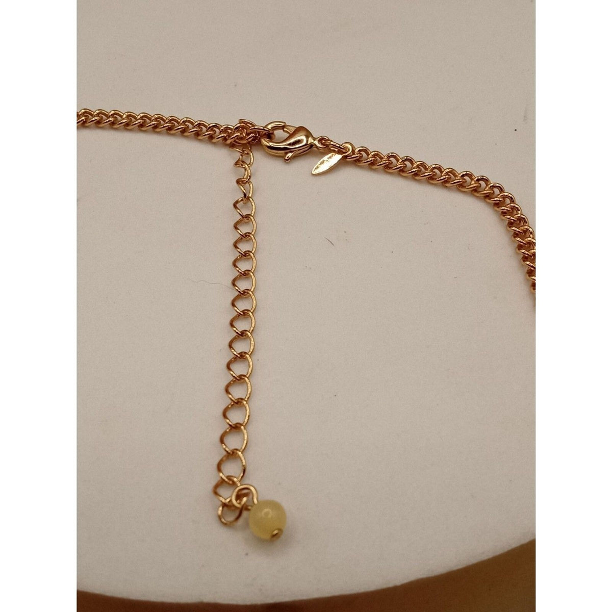 AVON Vintage Hammered Goldtone Semi Circle Linked Necklace