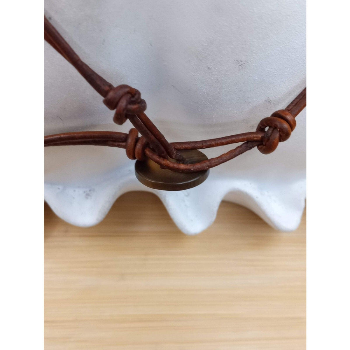 Vintage Autumn Tones Textured Glass & Lucite Bead Boho Necklace