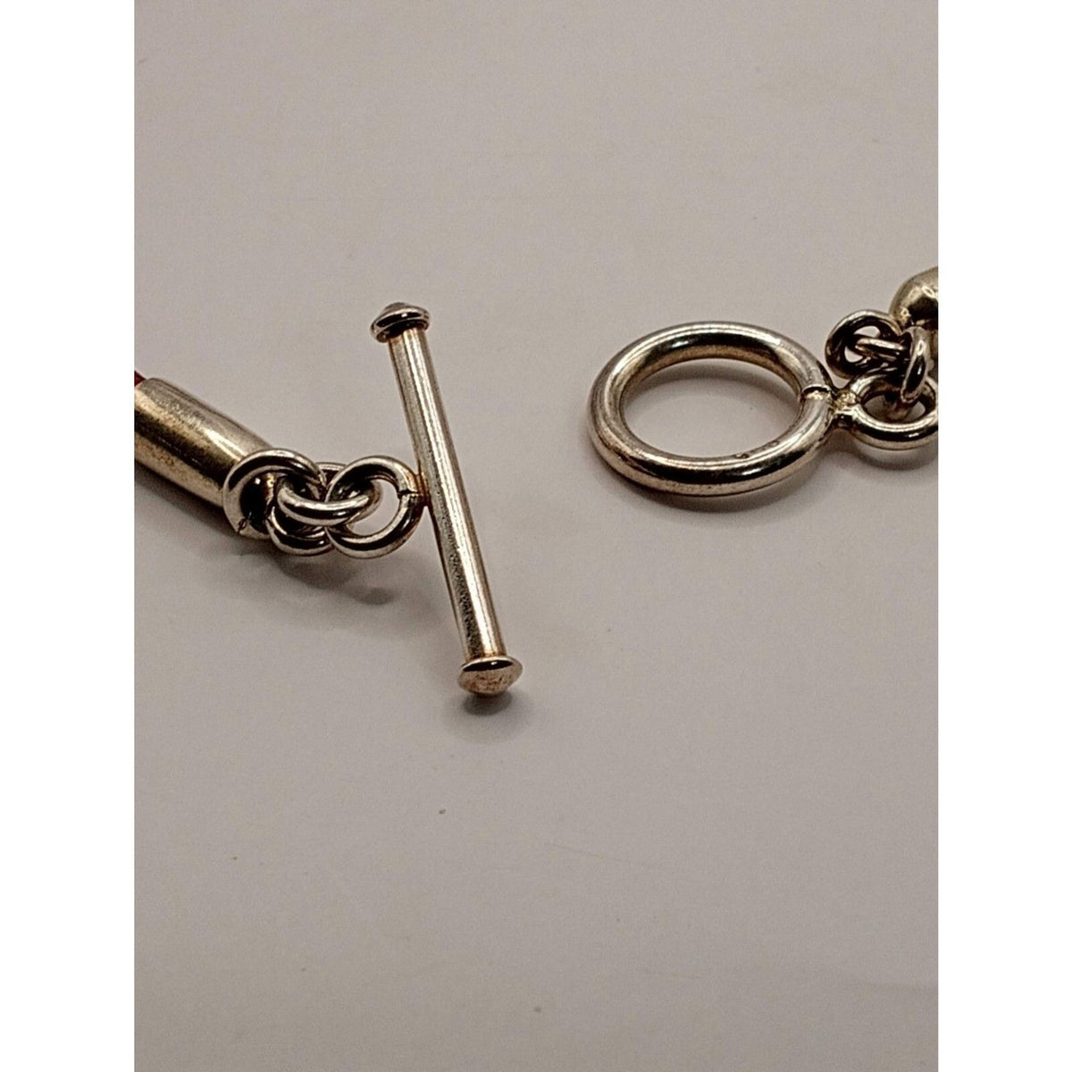 Sterling Silver Nicholas Boy Pendant on Red Leather Toggle Necklace