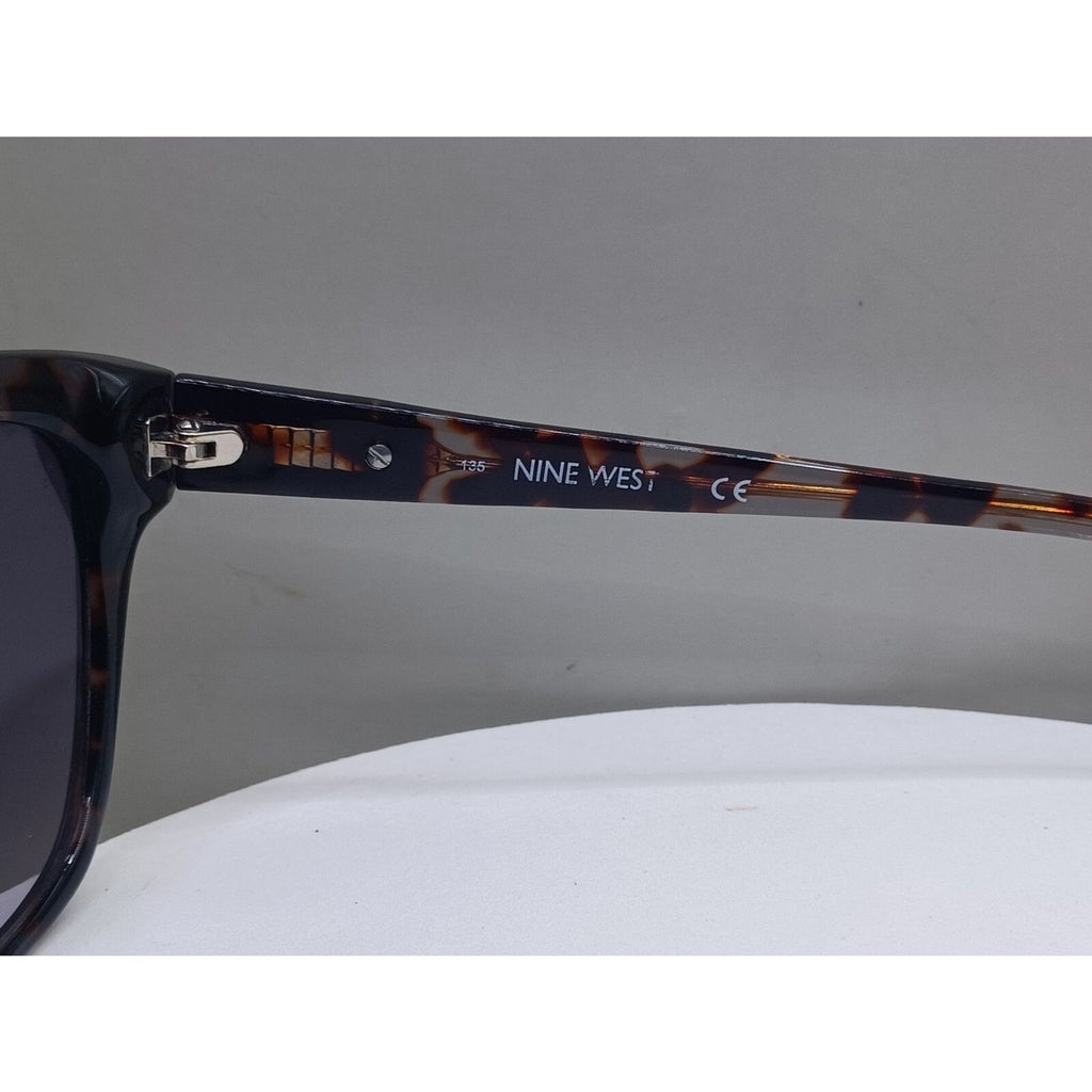 Nine West NW557S Womens Full Rim Square Tortoise Shell Smoke Lens Sunglasses